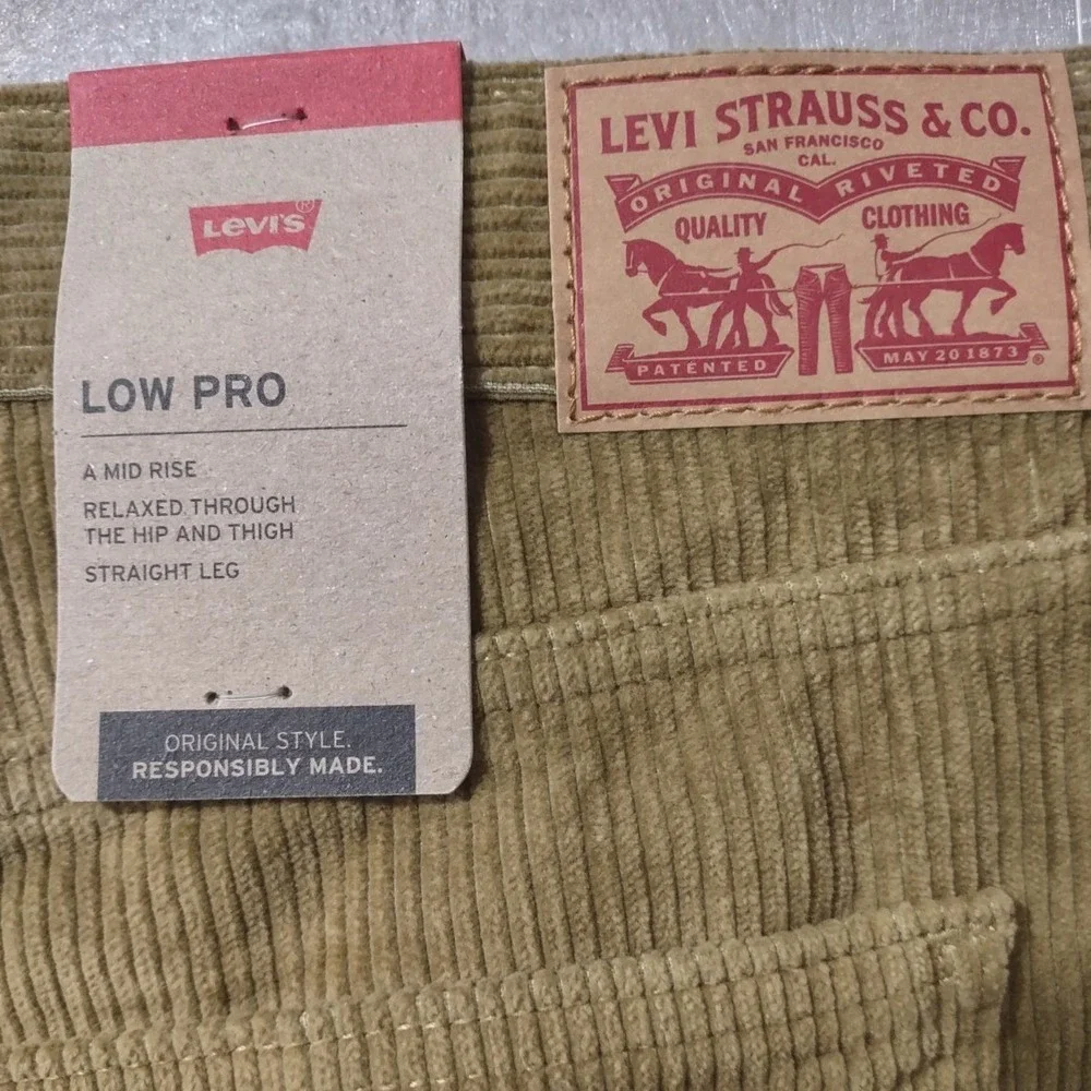 Corduroy Pants Levi's Low Pro Tan Brown 31x30 Womens Boho Cabin Core‎ Streetwear